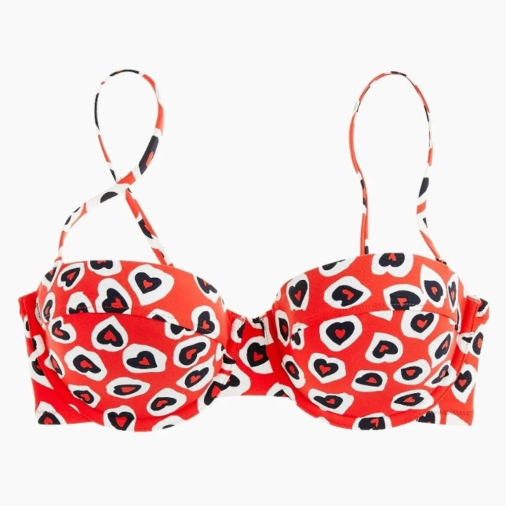 NWT J. Crew Women's Hearts Demi Underwire‎ Top ONLY